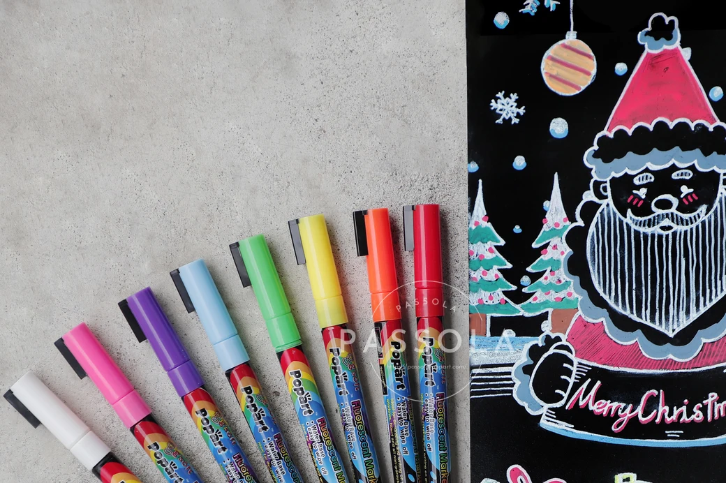 10 mm Parallel Flat Nib Fluorescent color Water based Erasable Liquid Chalk Marker 50 colors