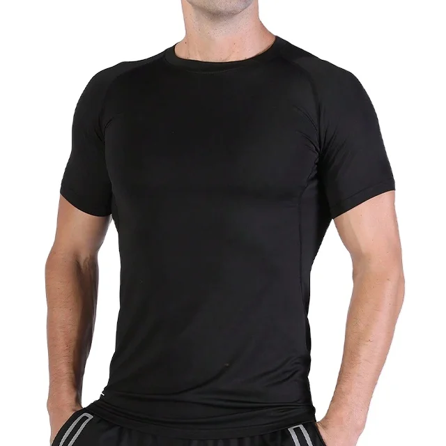Wholesale Training Wear Mens Compression Shirts Short Sleeve Running Athletic Fitness Gym Workout Shirt