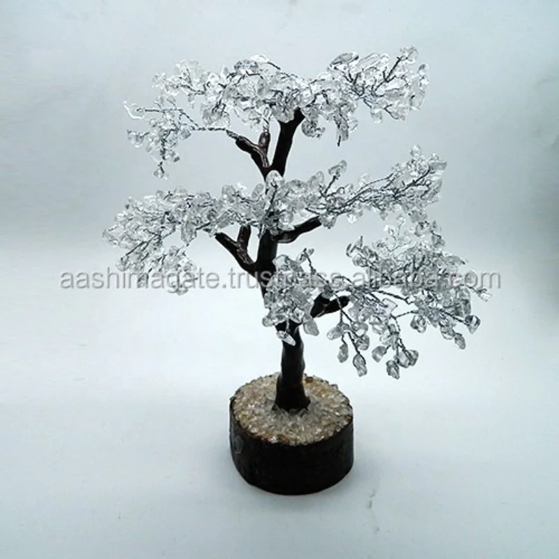 Crystal Quartz Gemstone Tree Wholesale Crystal Crafts Natural Stones Rocks Reiki Meditation Feng Shui Bonsai Minerals Gems Tree