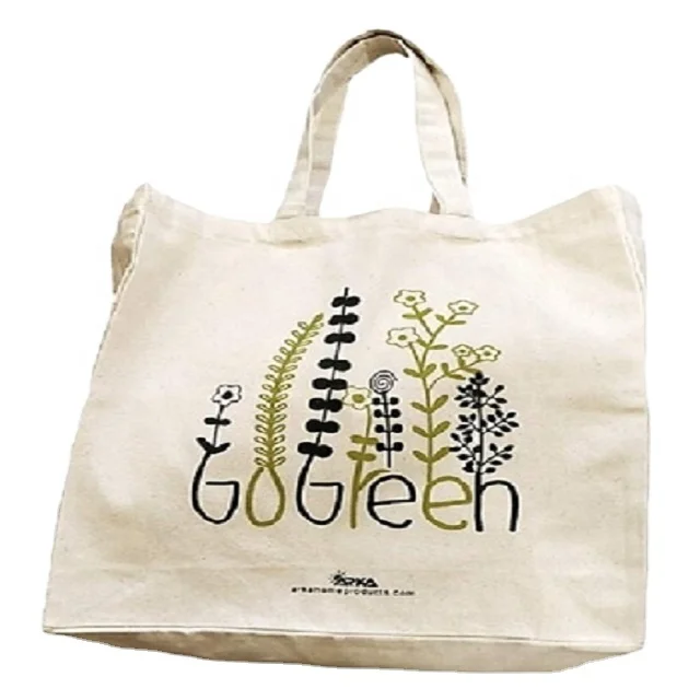Cotton Material  Custom logo grey and dyed eco friendly Cotton shopping bags