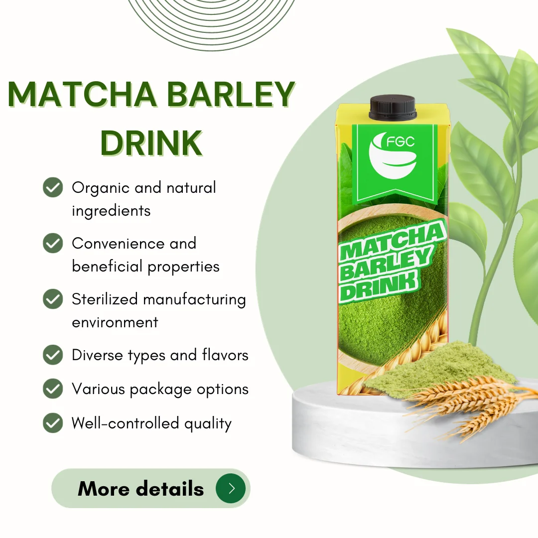 Vietnamese Manufacturer Cereal Matcha Barley Drink Healthy Ready To Drink Cereal Paper Box Packaging Custom Cereal Drink