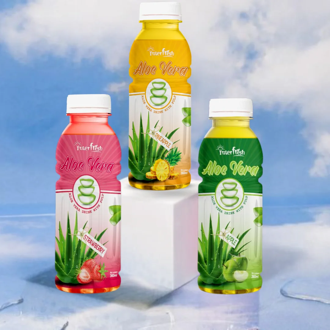 Interfresh Brand Aloe Vera Drink with Mango Flavor 500ml Size OEM ODM Options Water Pulp Berries Ingredients Made in Vietnam