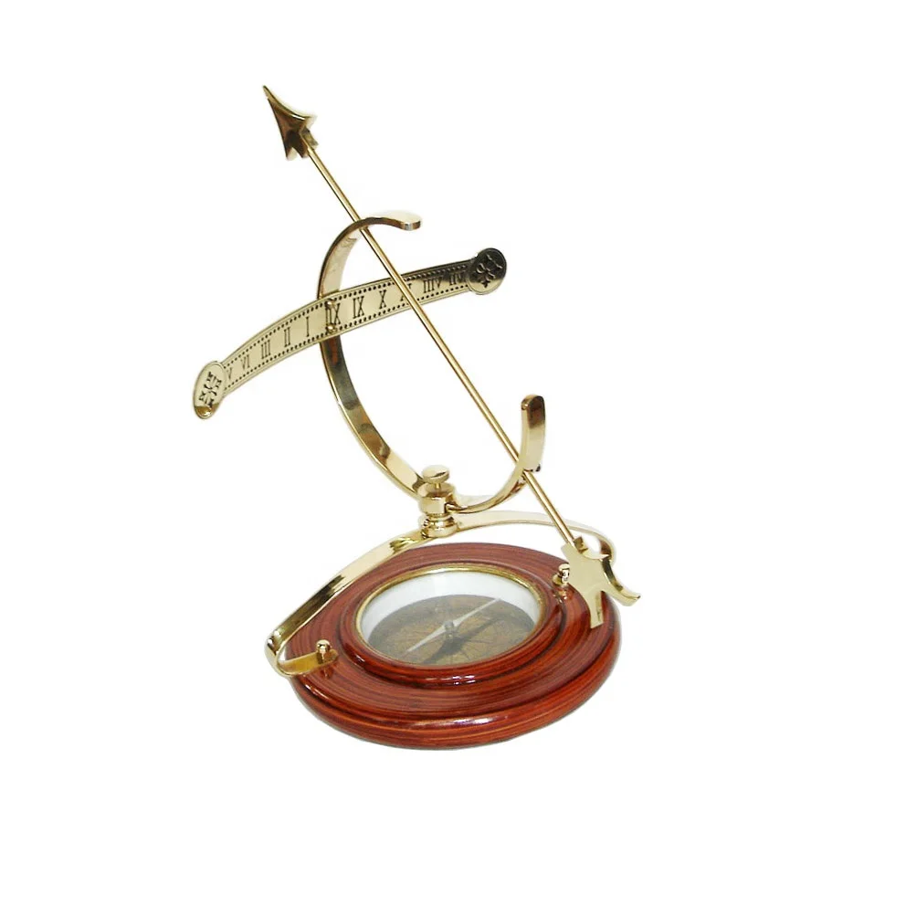 Top Selling Brass Antique Sundial Compass nautical vintage shiny brass antique design royal navy compass Pocket Watch Style