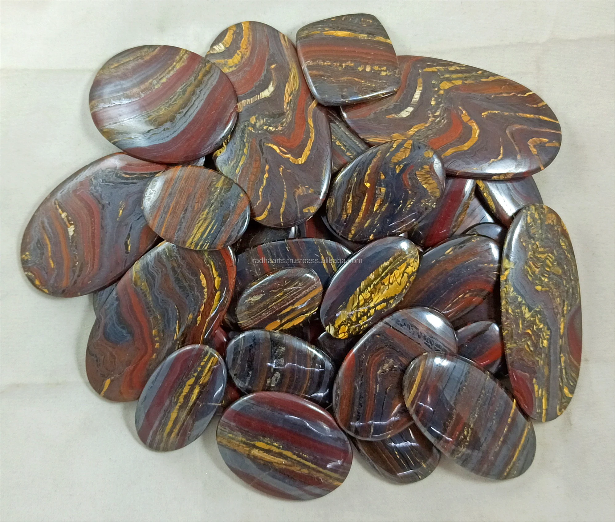 Natural Iron Tiger Cabochon Healing Crystal Quartz Bulk Cabochon Hand Polished Wholesale Loose Gemstone Chakra Spiritual