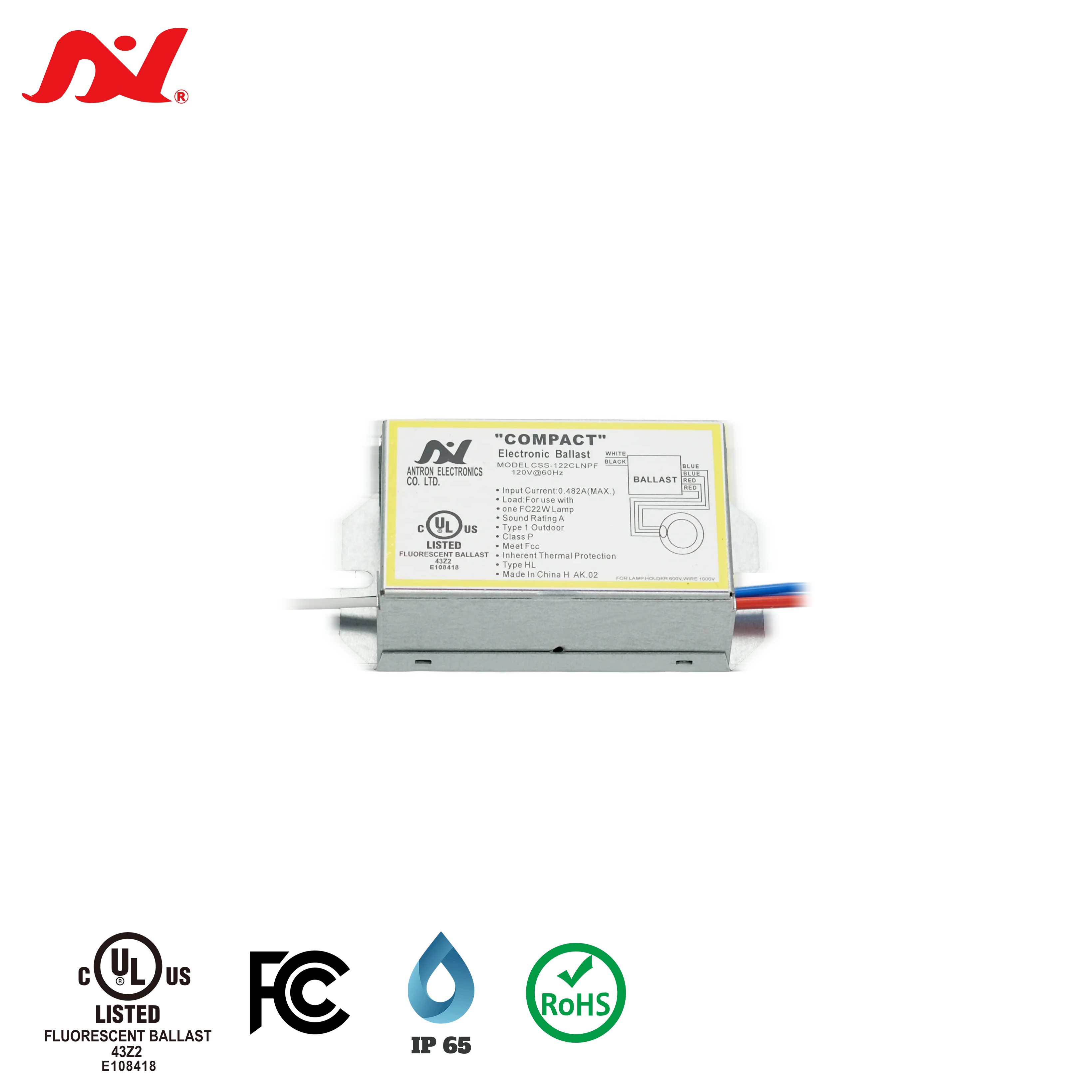 Circular Modified Rapid Start Ballast Indoor for 1 Lamp 120Vac 22 Watt UL/cUL Listed