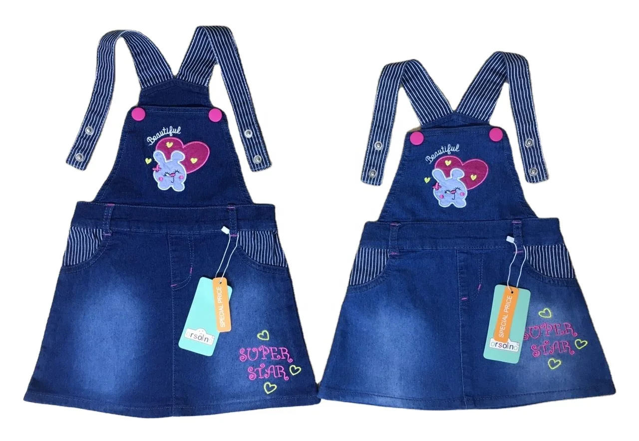 Girls Overall Skirts.100% Coton Pebric Girls Overall Skirt .