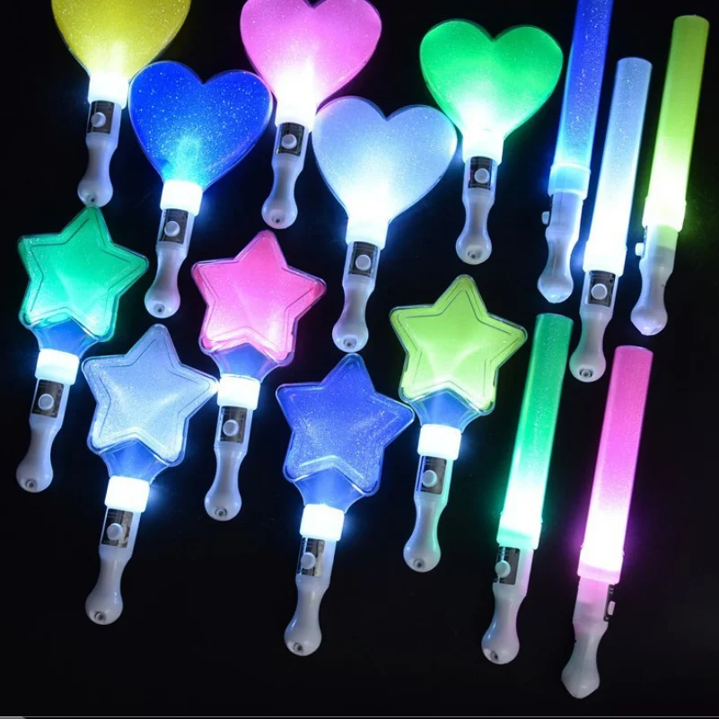multicolor five-pointed star led flashing star stick led star glowing stick for concert Party  decorations