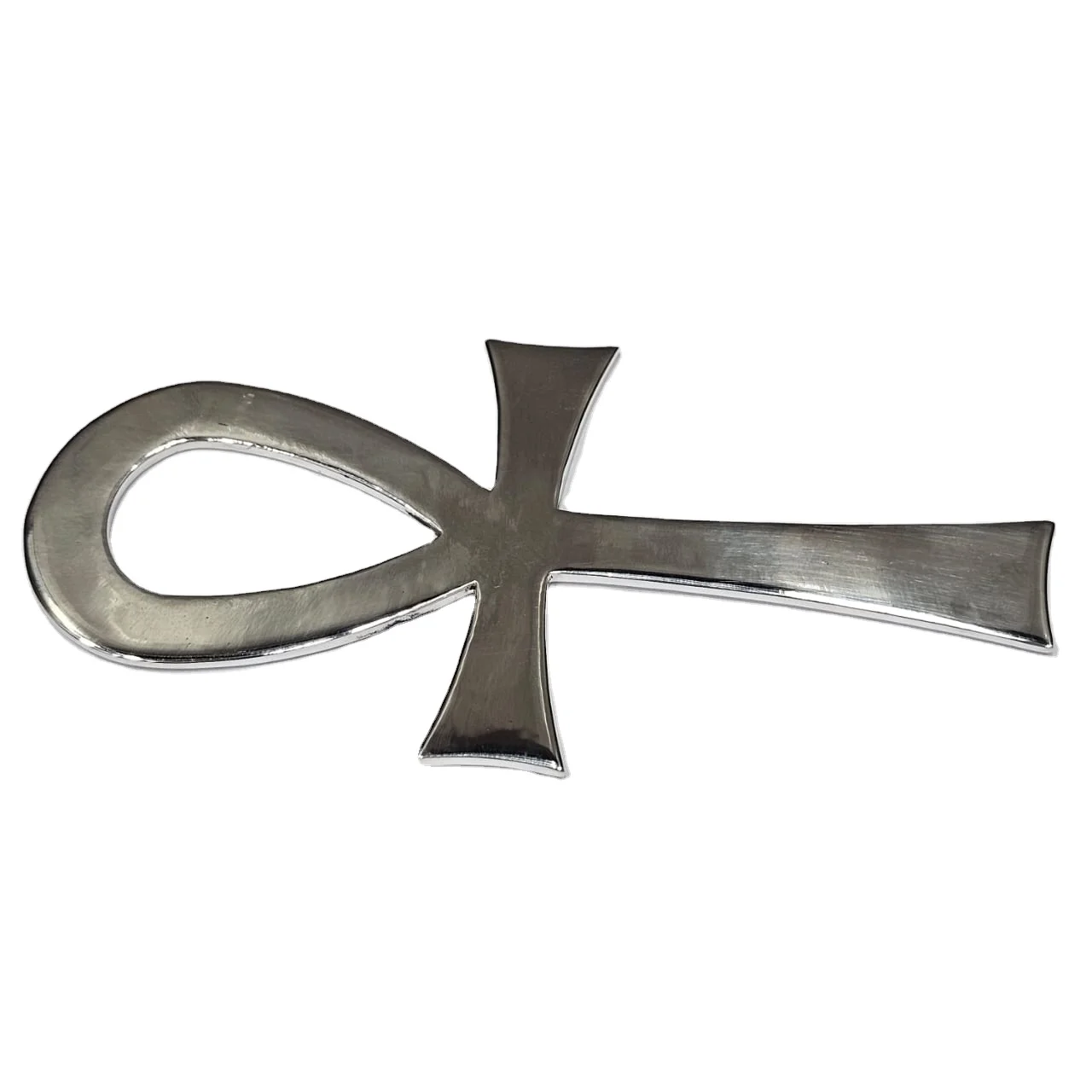 925 Sterling Silver Excellent Quality Handmade Designer Smooth Polished Egyptian Ankh teardrop-shaped hoop with a cross