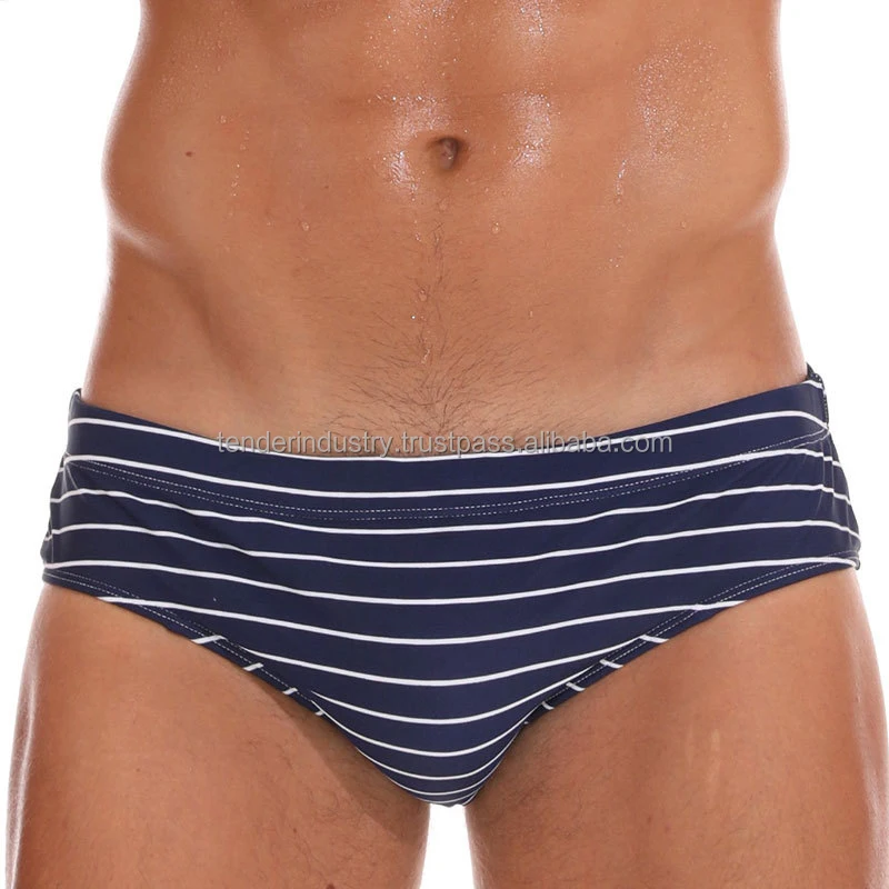 Wholesale Fashion Bikini Vintage Stripe Swimwear Sexy Mens Swim Briefs