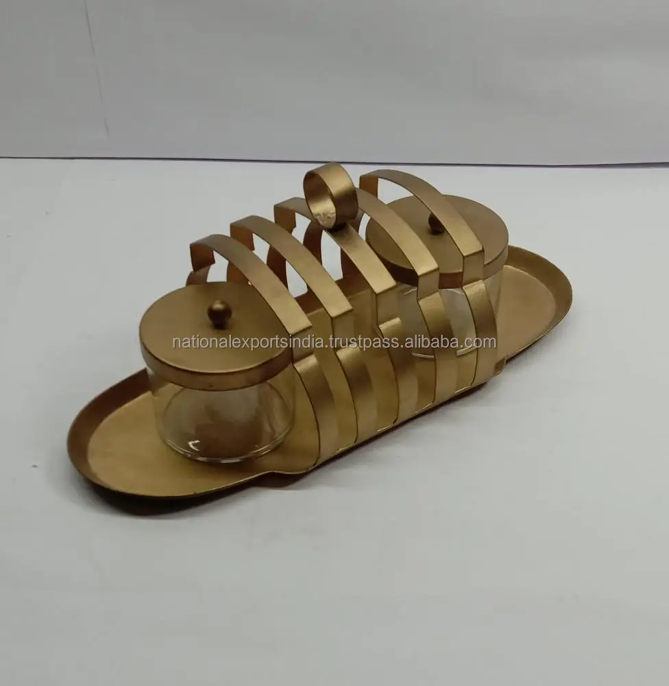 Поднос с золотым отсеком поднос для закусок и блюда металлический сухофруктов крышкой