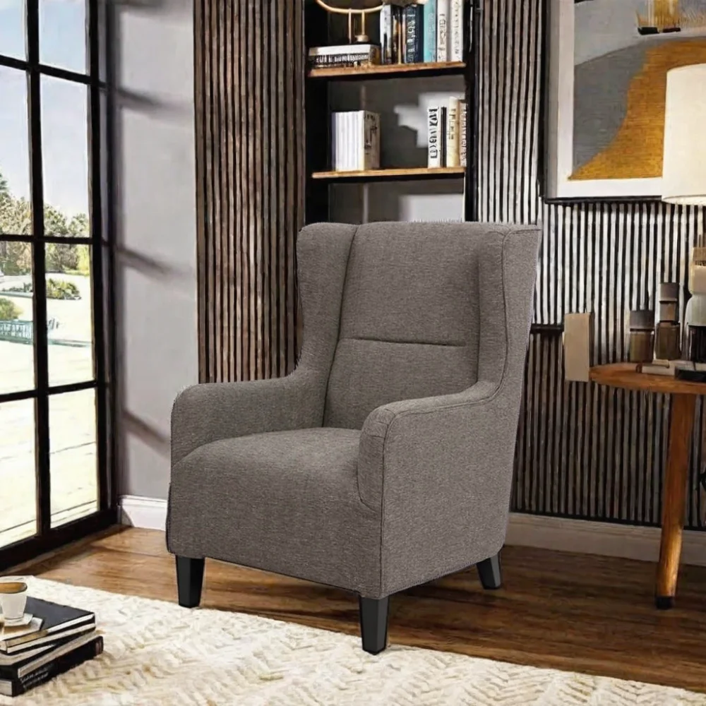 Solid Wood Upholstered Armchair Comfortable Vintage Dining Chair for Outdoor Bedroom Hotel Furniture