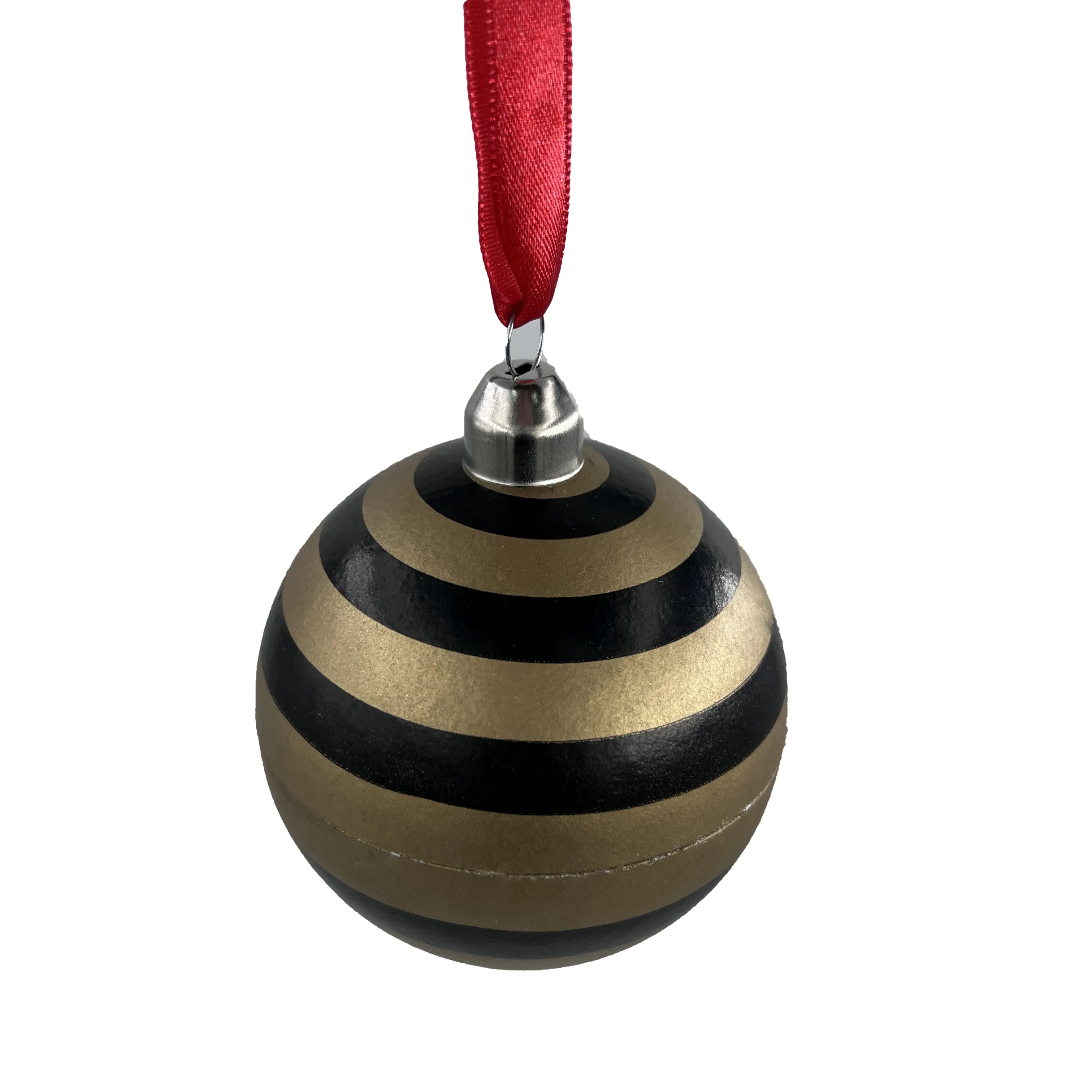 Eco Friendly Christmas Decorated Ball Tree Ornaments 2022 Best Seller Biodegradable paper Decoration 7cm Gold Openable Case Ball