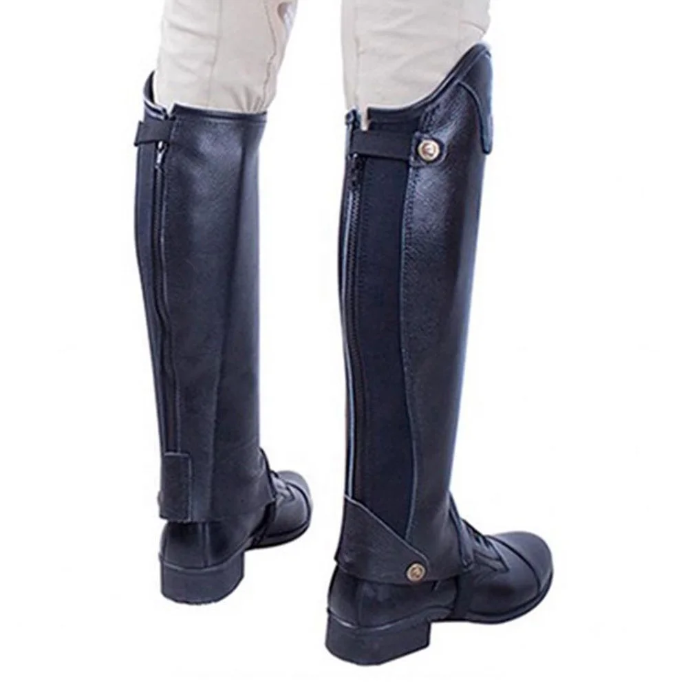 Half Chaps Black Leather Horse Riding Adults Fashion Wears Different Designs Different Colors