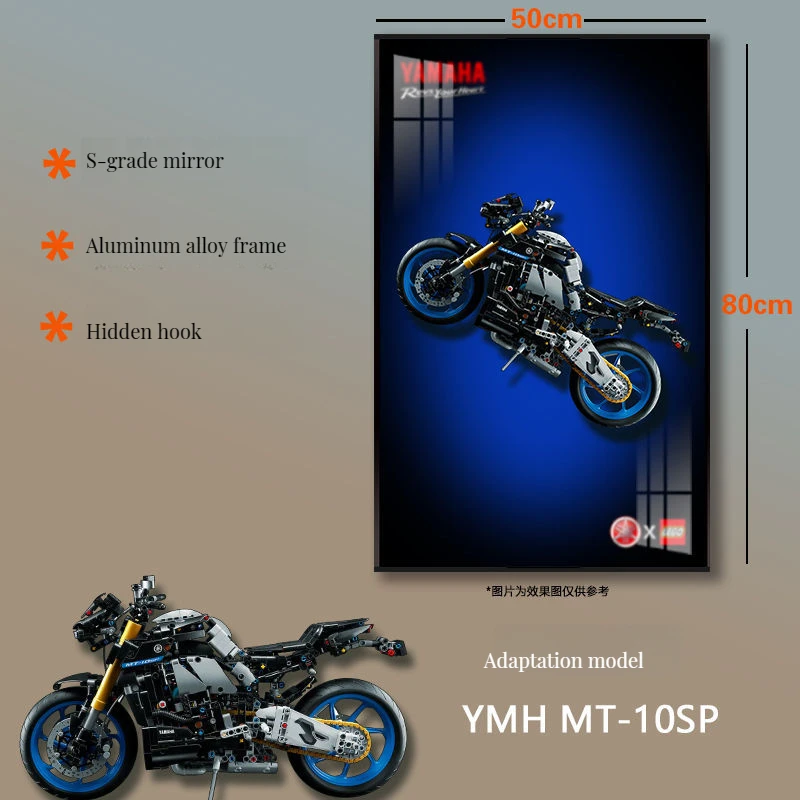 3D Car Building Block Mural Aluminum Alloy Picture Frame with Real Car Wall Art Decoration Metal Frame Canvas Base Easy Hanging