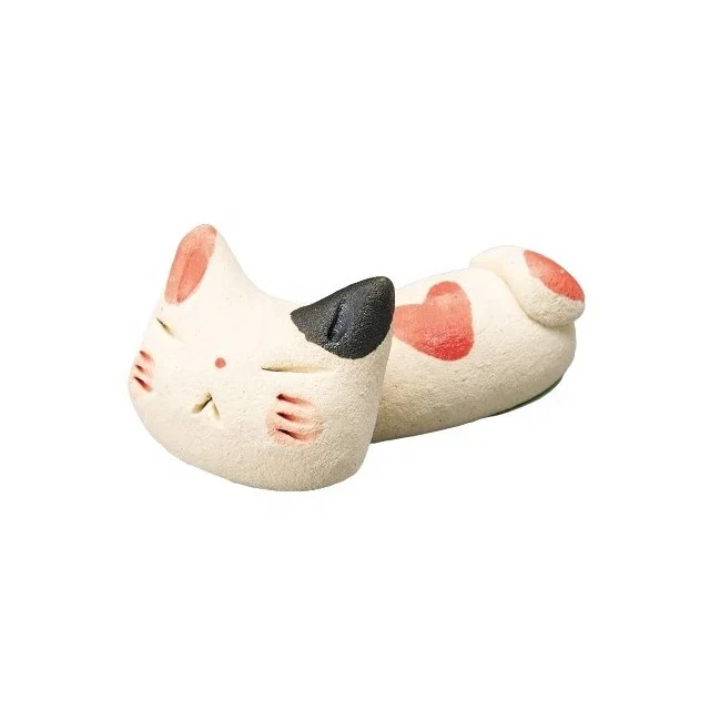 Japanese Handmade Lucky Cat Ceramic Cutlery Holder Rack for Flat Tableware Handmade Cat Chopstick Rest