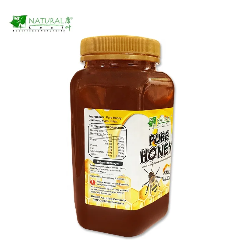 1kg Natural Leaf Pure Honey with Hexagon shape bottle