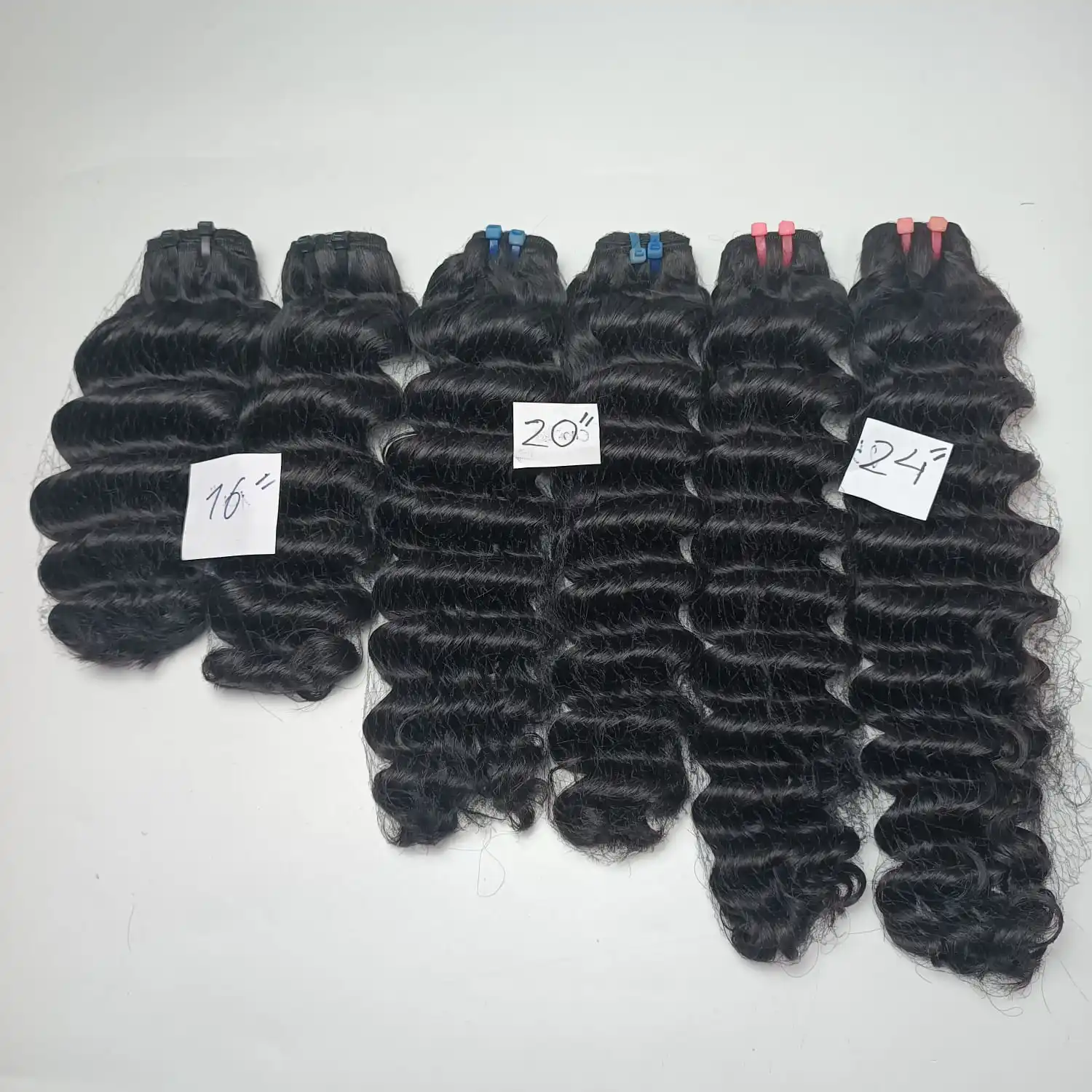 High Quality Vietnamese Human Hair Deep Wave Weft Hair Extensions Natural Color Virgin Hair No Genius Weft Length 8 - 32 Inches