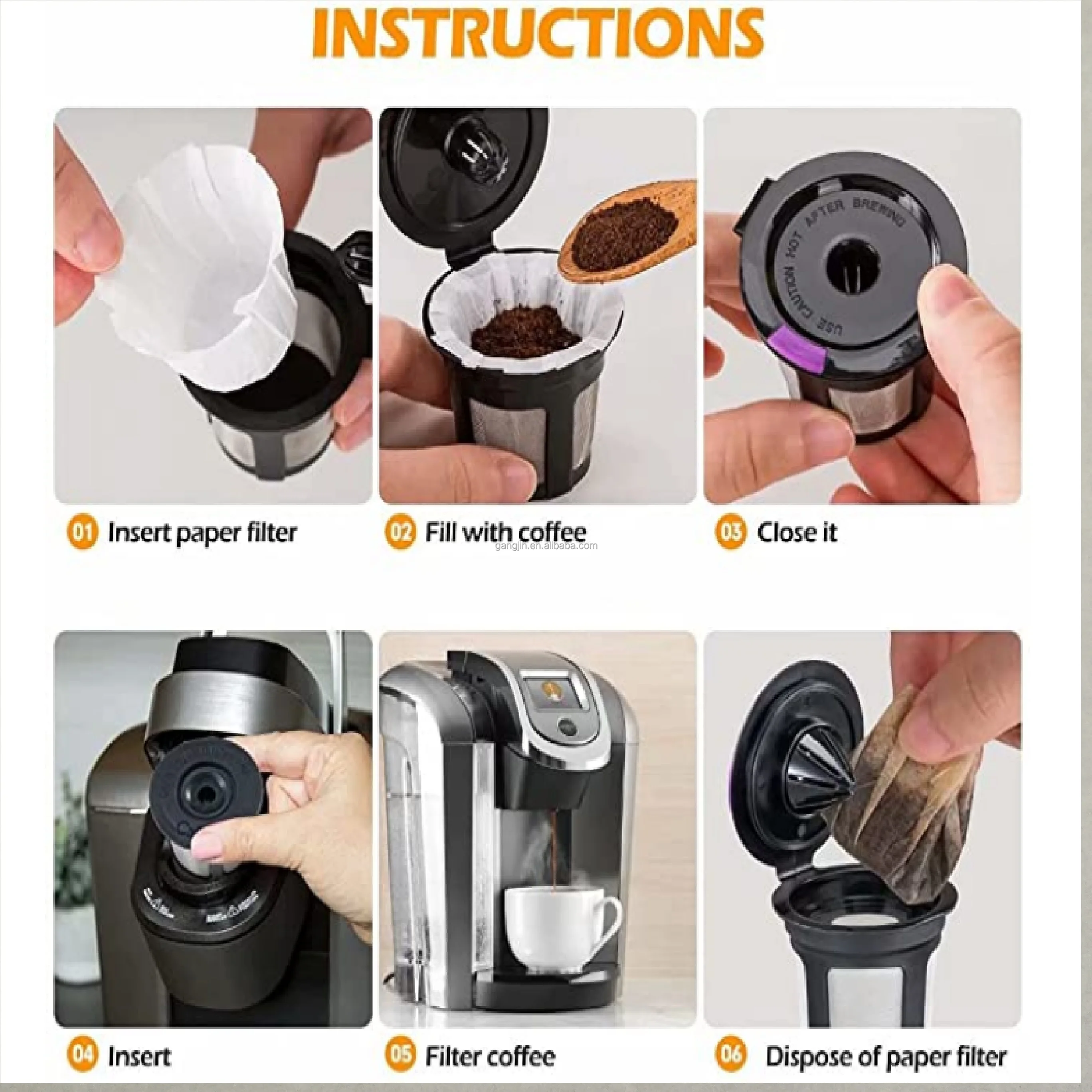 Amazon hot selling product Disposable paper filters High quality coffee filters K-cup filter