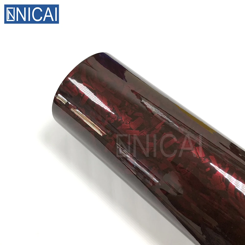 NICAI Metallc Glossy Forged Carbon Fiber OEM ODM Factory Vinyl for Car Vehicle Self Adhesive Film Motorcycle Car Wrap Vinyl Film