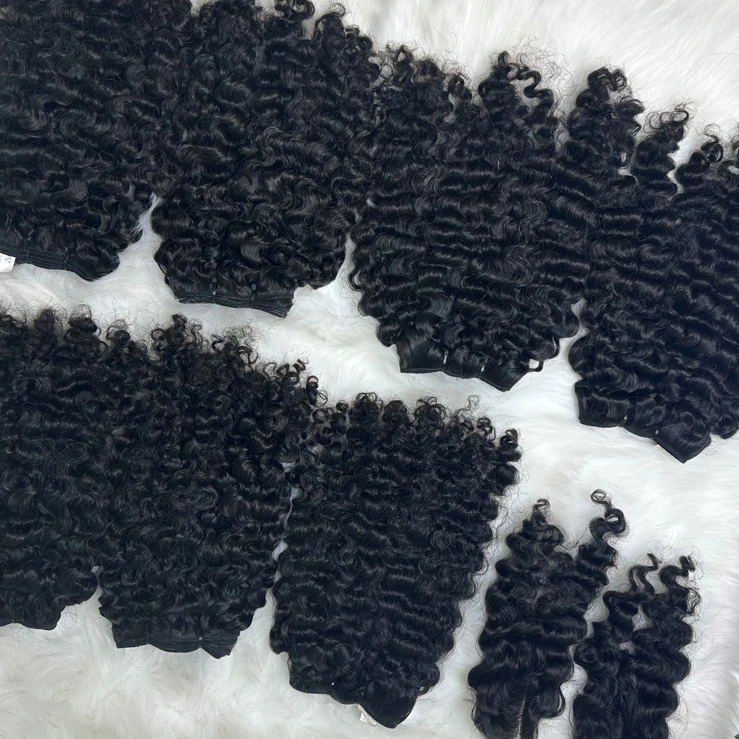 8-40 Inch Factory Price 100% Soft And Smooth High Quality Raw Hair Black Burmese Curly Genius Weft Machine Bundles From Qhair