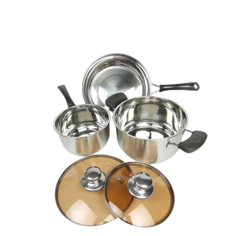 Belly shape capsule bottom casserole pot palm restaurant stainless steel cookware sets