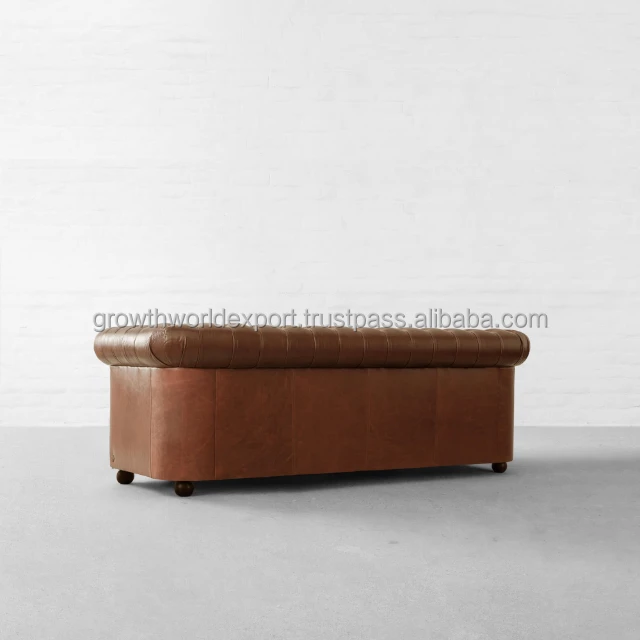 Chesterfield Brown Hot multi Seater Leather Sofa Chesterfield Restaurant Sofa Hotel Furniture Modern cafe home Furniture 2024