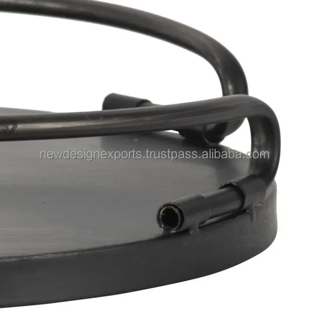 PREMIUM QUALITY Metal 14 inch Round Decorative Tray, Small