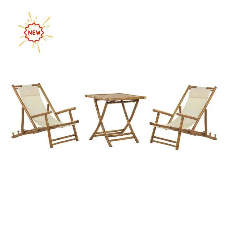 Best-Selling Foldable Set of Table and Chair for Living Room or Outdoor, Bamboo Products Made in Vietnam