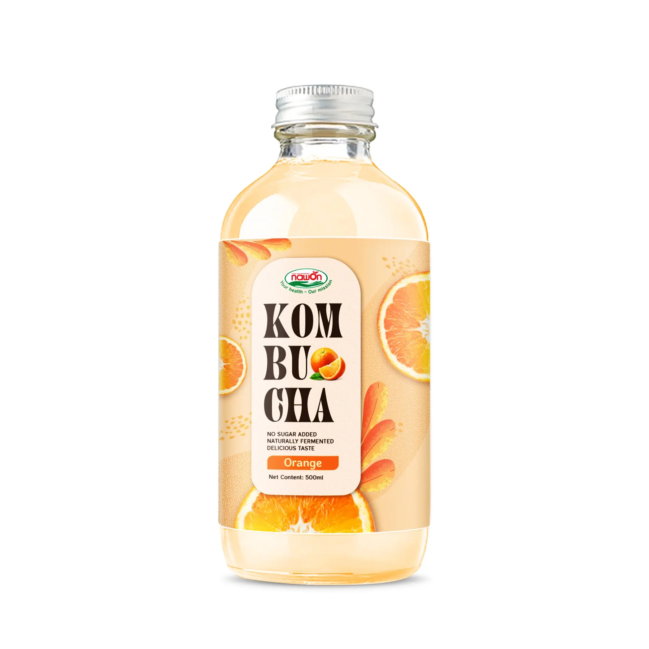 500ml NAWON Kombucha Tea with Grape Fruit Flavor OEM Kombucha Bottle Wholesale Price From Organic Fermented Tea BRCGS