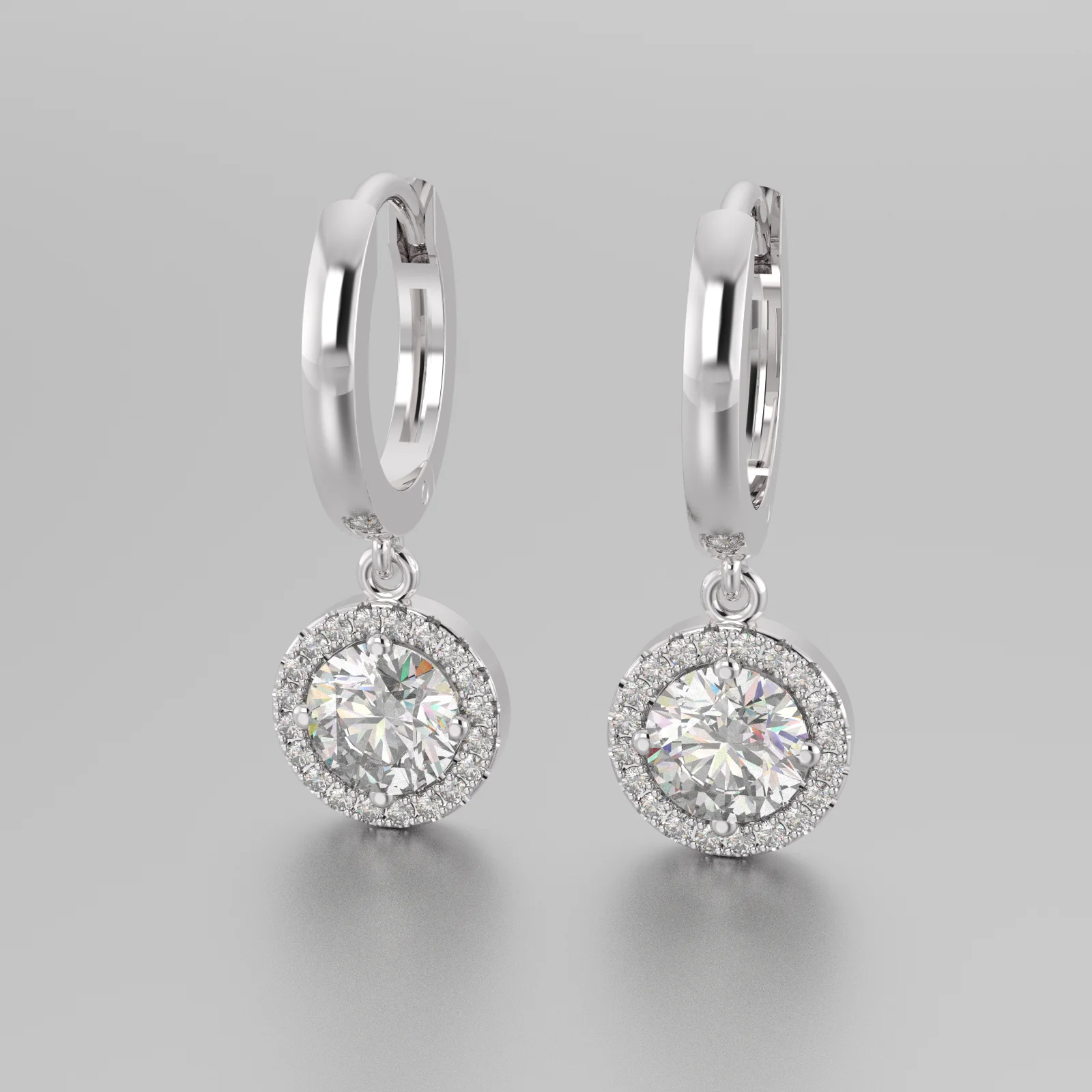 Crystal Bling Custom 925 Sterling Silver Earrings Huggie Hoop