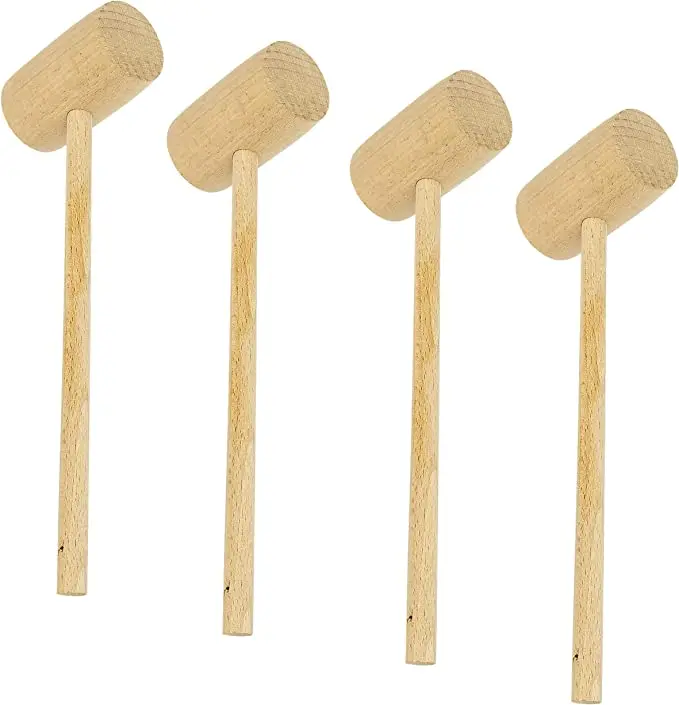 Customize Crab Lobster Mallets Solid Natural Hardwood Hammer Mini Wood Hammer Mallet Seafood Shellfish Crab Mallet