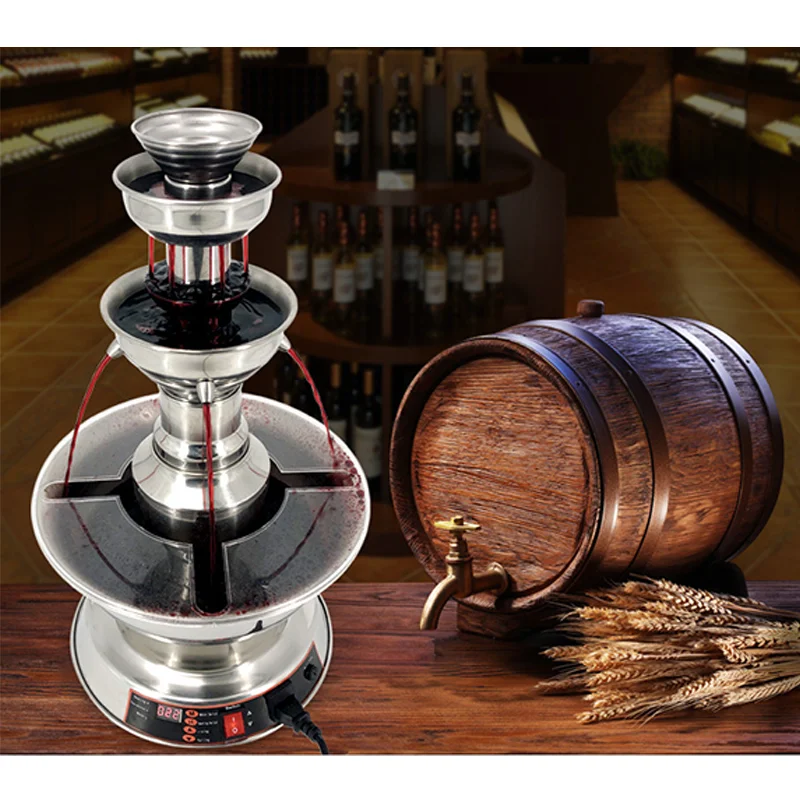 Large Electric Double Tower 7 Tier Champagne Stainless Steel Wireless Chocolate Melting Fondue Fountain Melters Machines