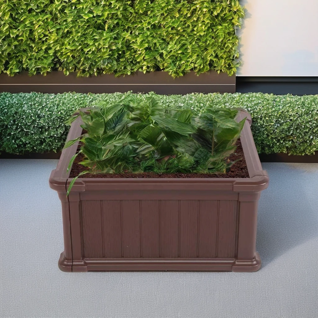 Большой квадратный пластиковый приподнятый Набор садовых кроватей для овощей, цветов и трав, садовый горшок для сада и домашнего использования