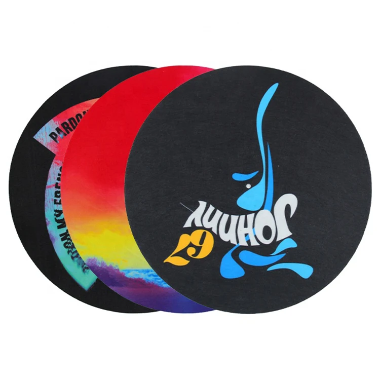Upin custom sublimation felt phono vinyl music record slip player platter mat for turntable