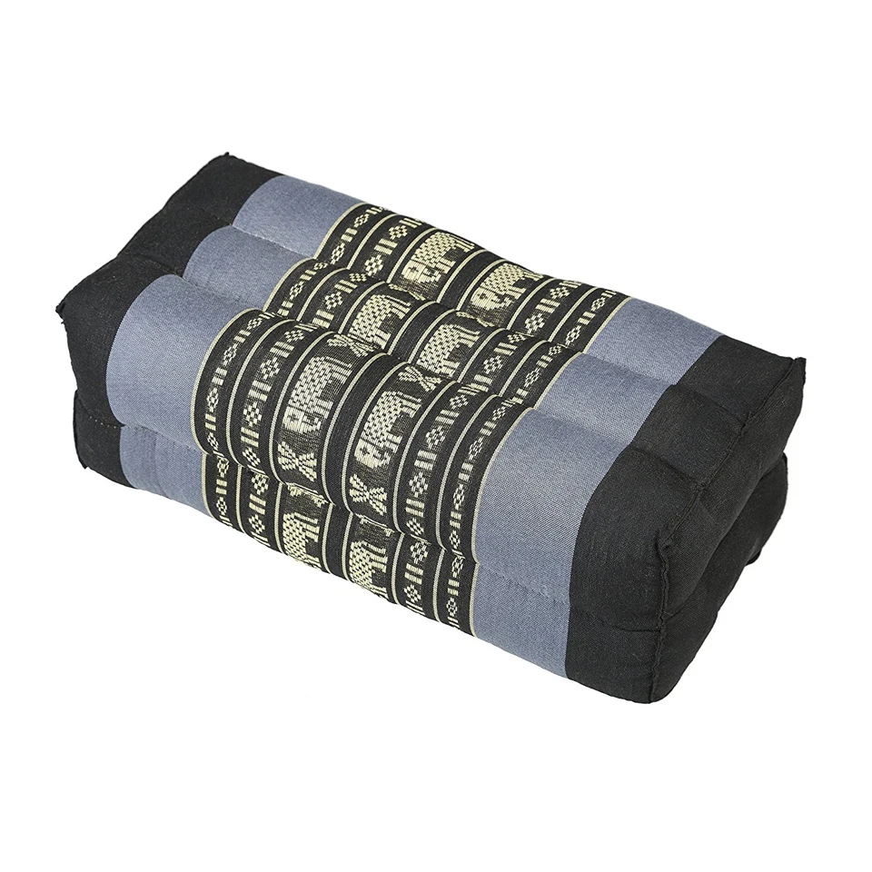 100% Kapok Thai Traditional rectangular Pillow. Organic for Yoga, Meditation, Relax for Living Room and Outdoor in Navy Blue