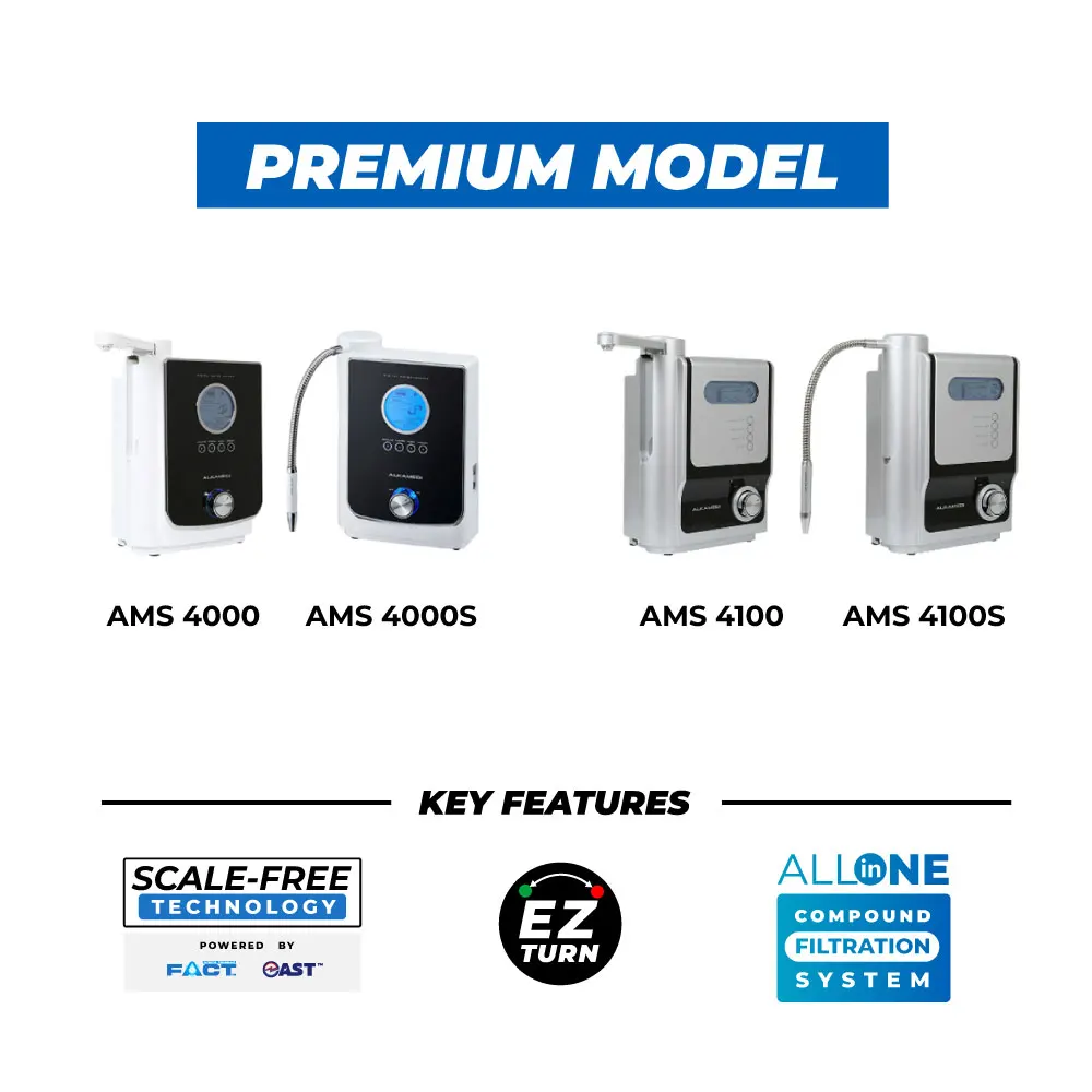 SCALE-FREE Alkaline Water Ionizer ALKAMEDI AMS 4100 hydrogen anti-oxidant water easy use easy maintenance made in Korea