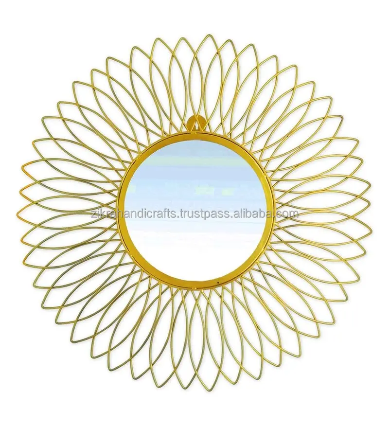 Современные Стильные Металлические настенные зеркала в золотистой тематике декор для гостиной Новые поступления круглые Декоративный Настенный