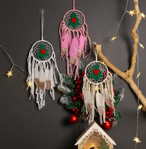 Christmas Dream Catcher Home Wall Decoration Christmas Gift New Year Holiday Decoration Dream Catcher Pendant