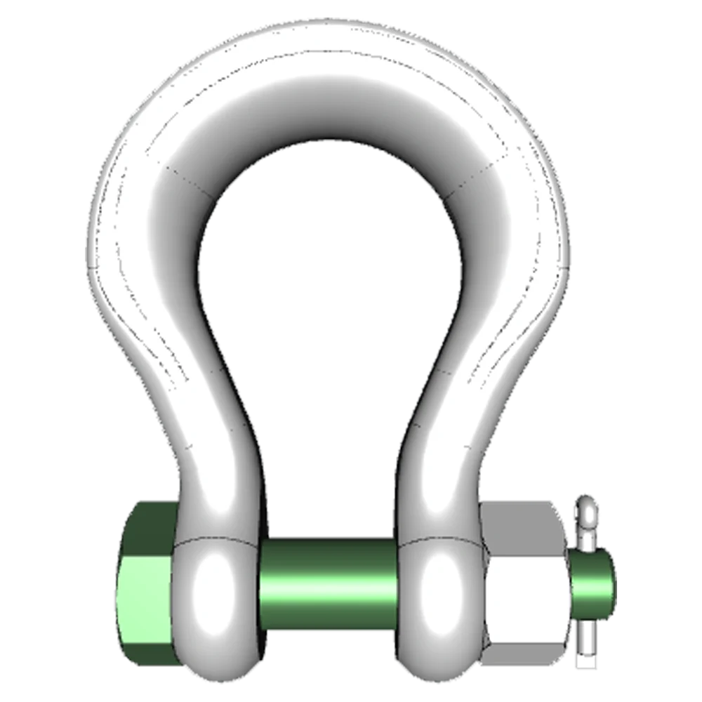 Green Pin P6033 12.5Ton Hot Dipped Galvanized High Load Capacity Alloy Steel Bow Shackle With Safety Bolt Connection Link
