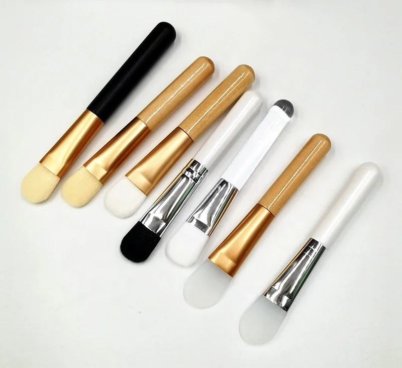 Mud Short Handle Custom Brand Applicator Mask Brush Soft Vegan Bristle Cosmetic Facial Mask Brush Foundation Brush 11cm 12cm