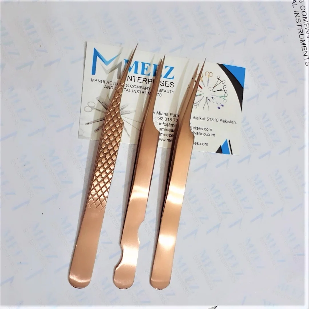 Premium Quality Stainless Steel Isolation Eyelash Extension Tweezers OEM Accepted Beauty Instruments