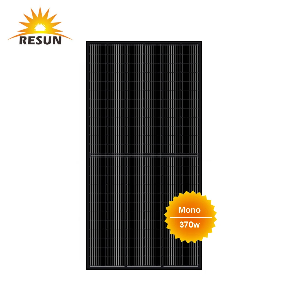 Restar Brand Europe Africa Ready Stock Home Use Half Cut Shingled Monocrystalline 370 Watts Solar Panel All Black Roof Tiles