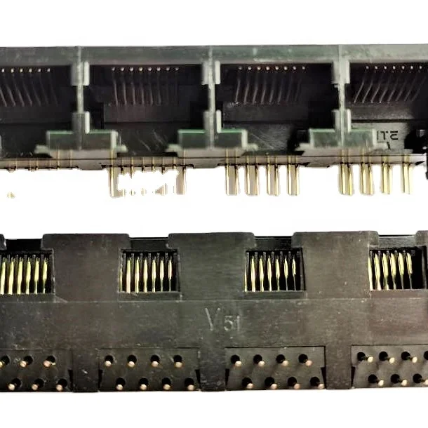 Цена по прейскуранту завода-изготовителя вертикальный rj45 разъем 4 порта PCB jack женский модульный разъем