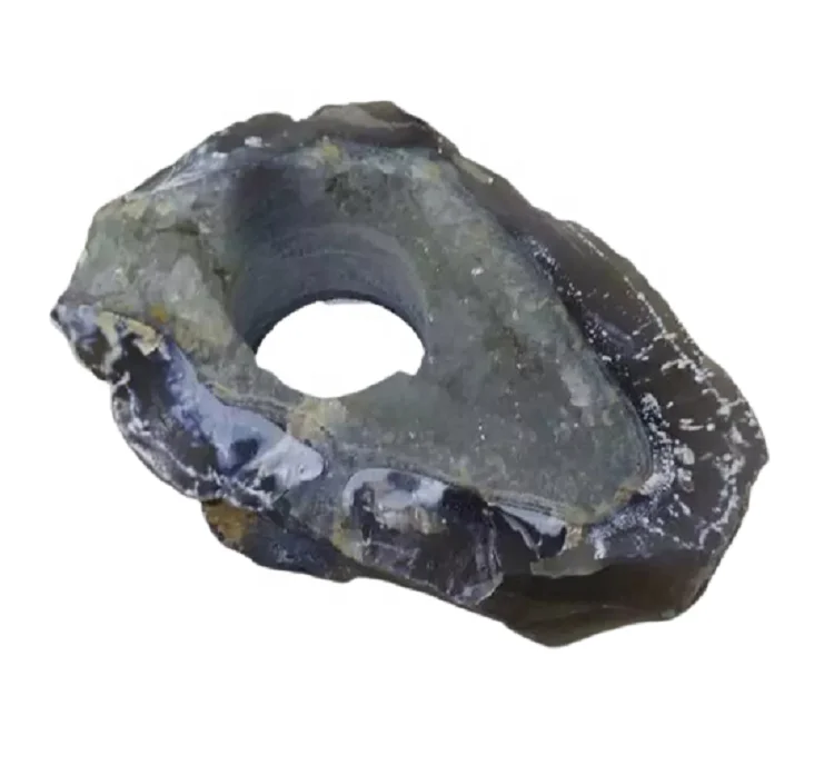 Natural Gemstone Onyx Candle Holder Stand Irregular Shape Healing Incense Burner Xmas Christmas Tree Personalised Men Gift