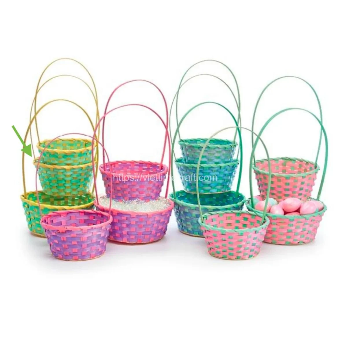 Wholesale Corful Egg Basket for Easter Decor Super Cheap MOQ Storage Gift Basket Party Decorations from Vietnam