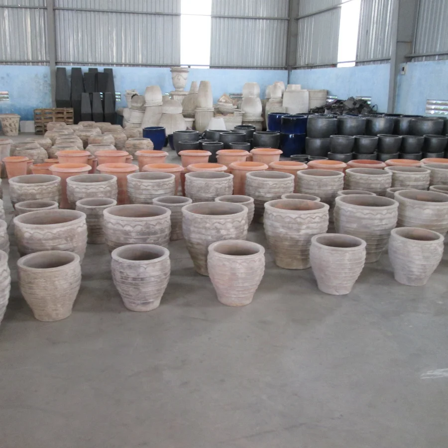 Planting Pot Fiberglass In Different Sizes/ Cream Terrazzo Fiberglass Planters Outdoor, Decorative Fiberglass Planters For Garde