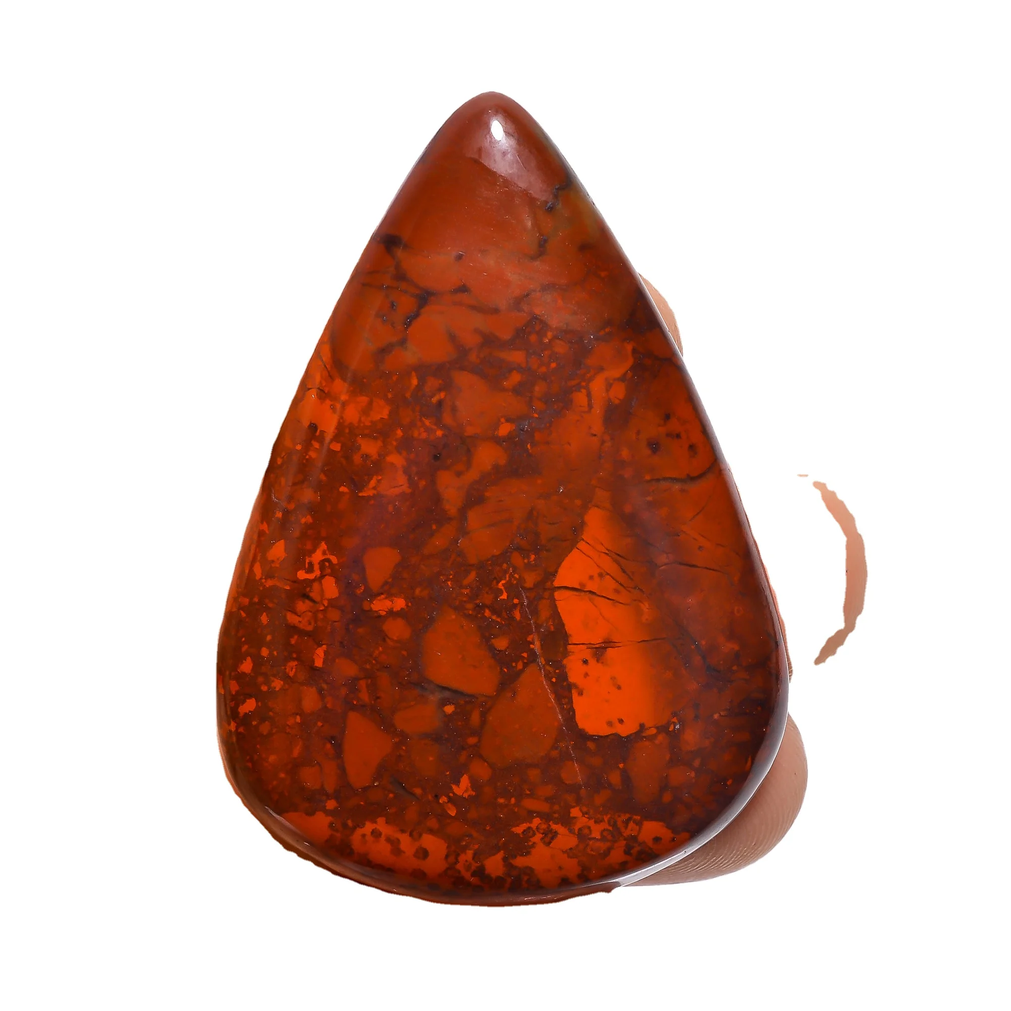 Gorgeous Top Grade Quality 100% Natural Rainbow Jasper Pear Shape Cabochon Loose Gemstone For Making Jewelry 66.5 Ct. 47X33X6 mm