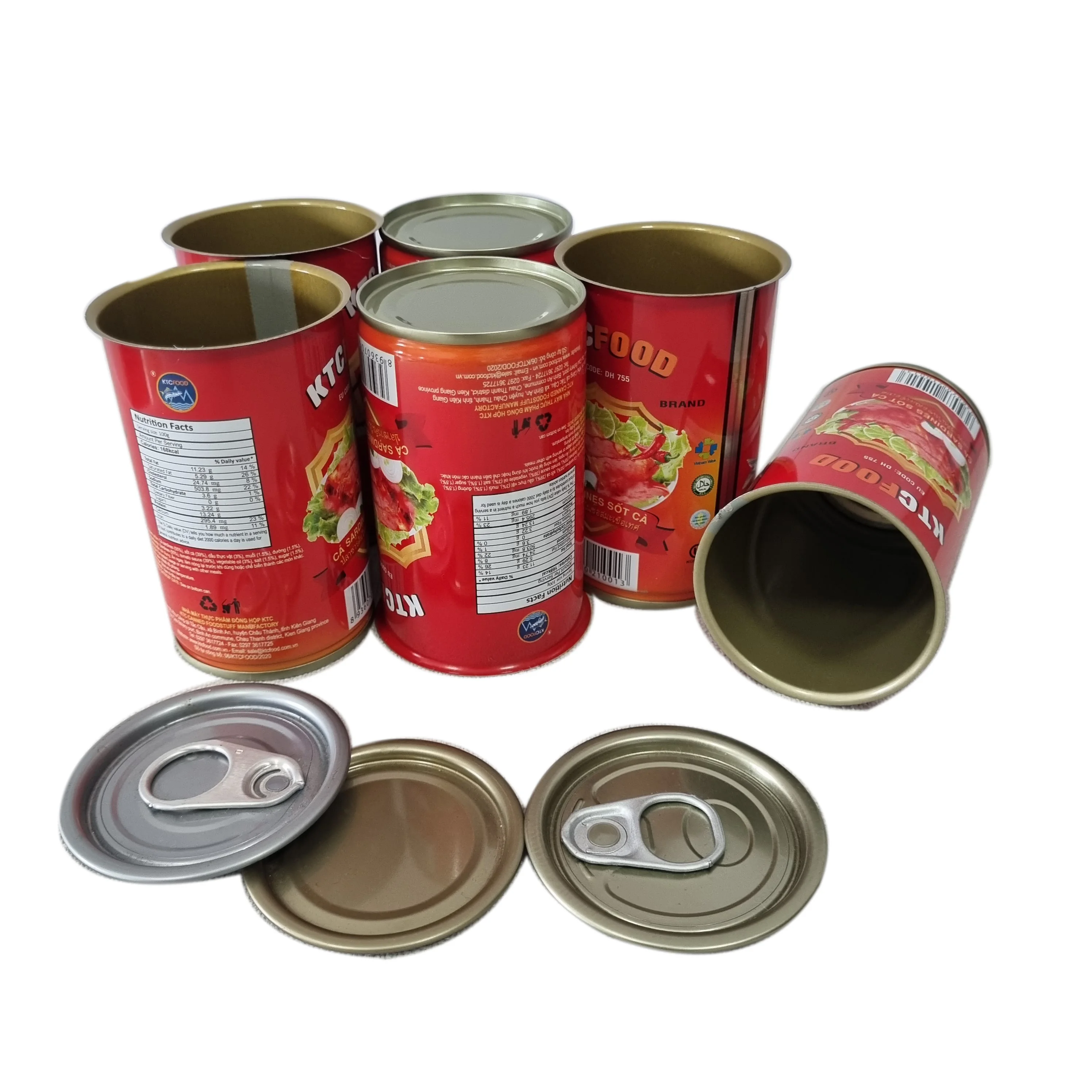 3 pieces food tin can diameter 202 sardines with adjustable height made in Vietnam with excellent quality and affordable price