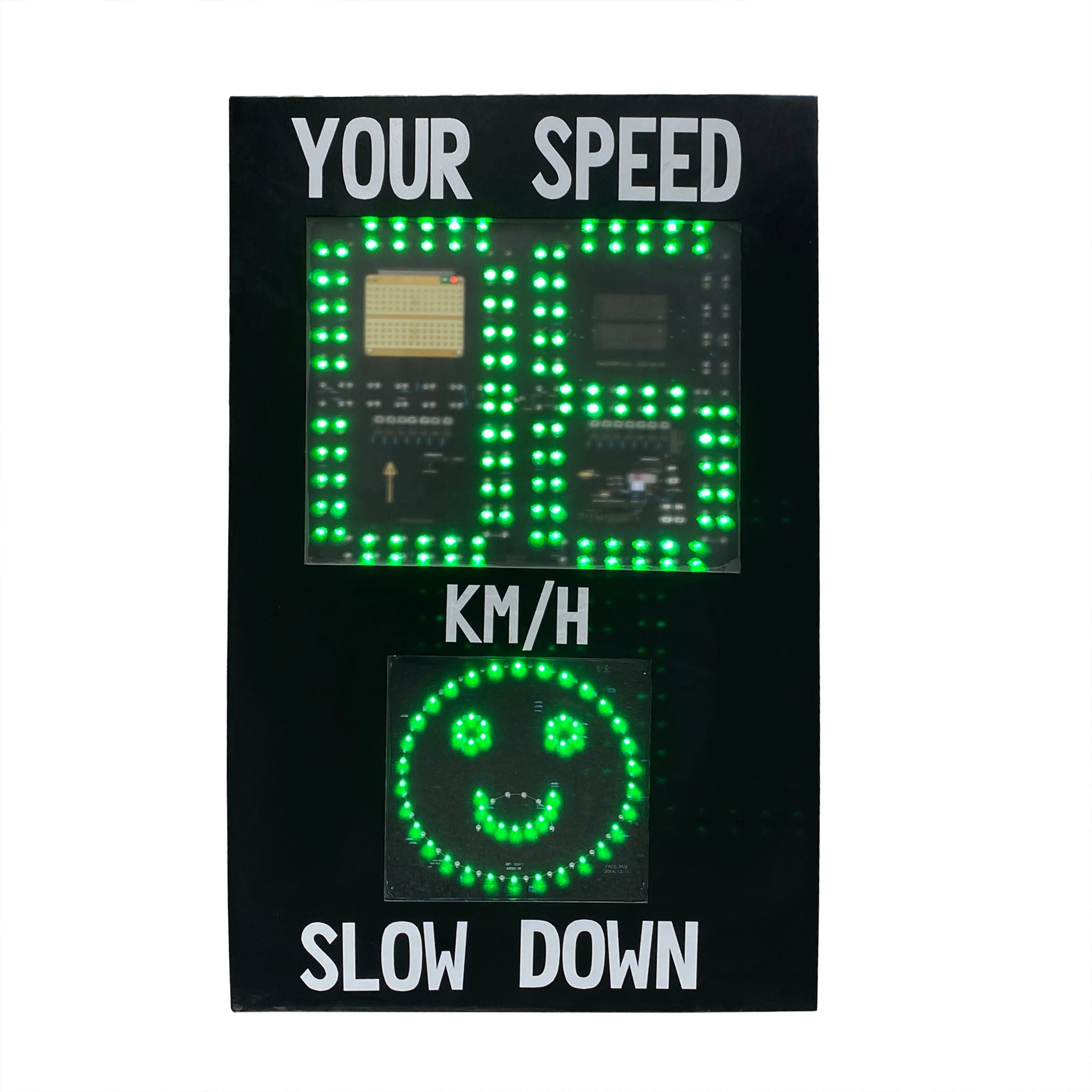 Csp6 LED Solar Speed Detector Radar Traffic Sign Radar  LED Speed Limit Signs  Crying Face Warning Sign Support Customization