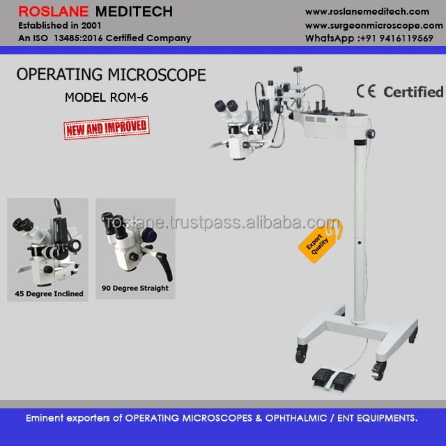 Portable Operating Ophthalmic Microscope 45 Degree Inclined Floor Stand Model or Wall Mount Model